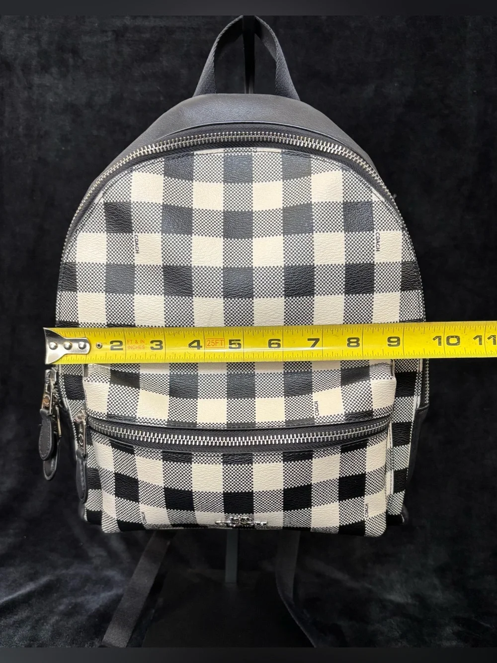 Coach Medium Charlie Backpack With Gingham Print F38949